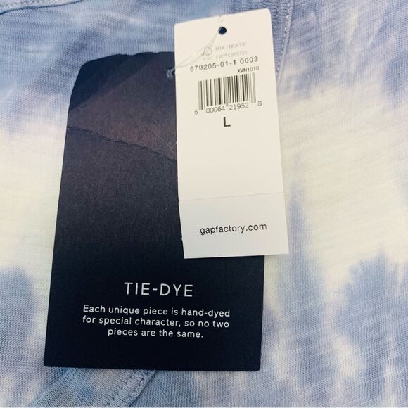 Gap Foreversoft Blue and White Tie Dye T-Shirt - Picture 9 of 12